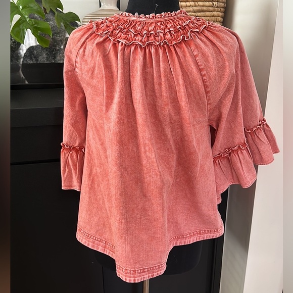 Free People Ainsley Denim Top - Picture 4 of 6